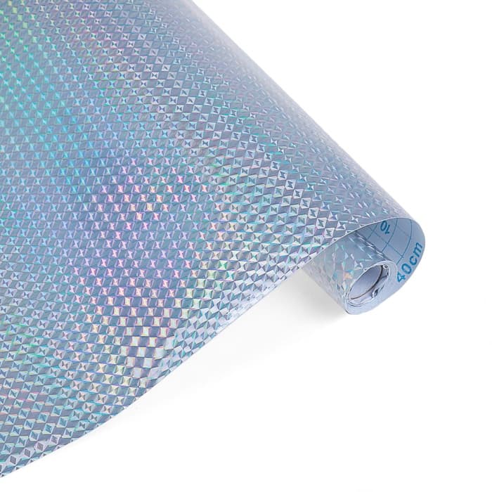 Плёнка самоклеящаяся голография, серебристая рябь, 0.45×3 м, 30 мкм