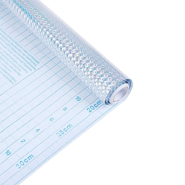 Плёнка самоклеящаяся голография, серебристая рябь, 0.45×3 м, 30 мкм