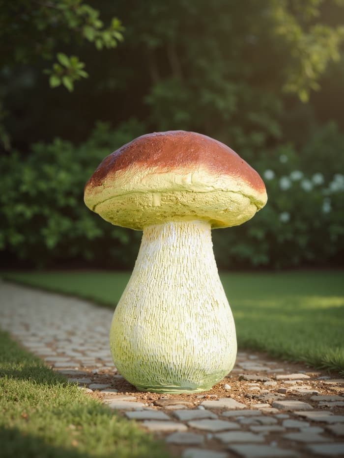 Садовая фигура из полистоуна «Гриб белый один малый», 17×12×12 см