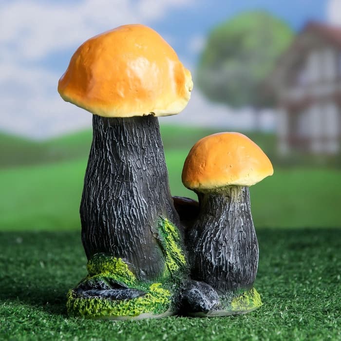 Садовая фигура из полистоуна «Грибы», 15×12×20 см