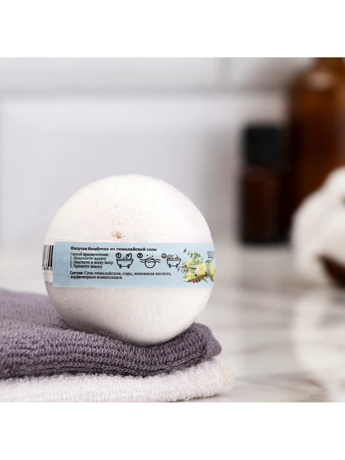 Бомбочка для ванн Добропаровъ из гималайской соли с эфирным маслом эвкалипт, 110 г