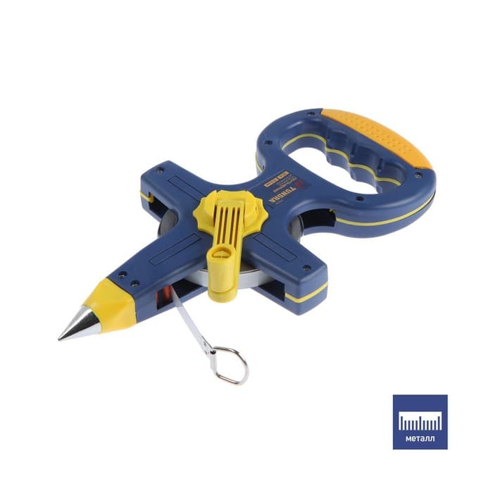 Рулетка геодезическая ТУНДРА, металлическая лента, 30 м × 12.5 мм