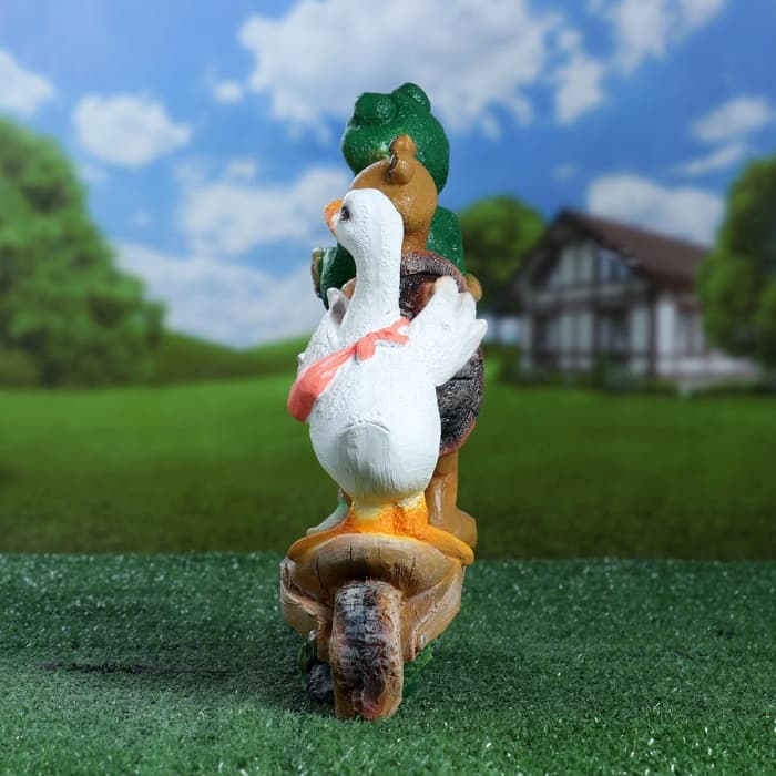 Садовая фигура из полистоуна «Зверюшки на самокате», 30×10.5×28 см