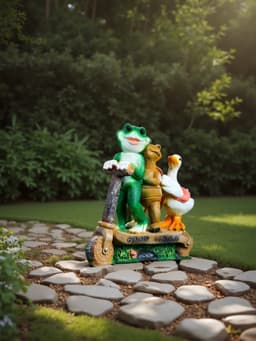 Садовая фигура из полистоуна «Зверюшки на самокате», 30×10.5×28 см