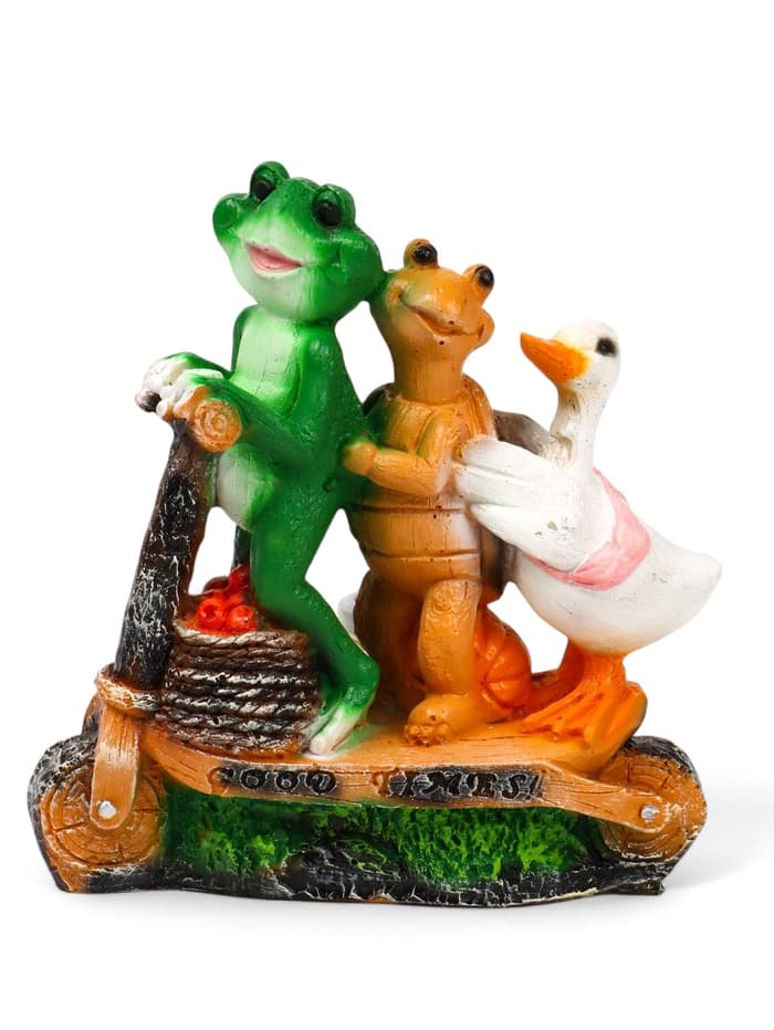 Садовая фигура из полистоуна «Зверюшки на самокате», 30×10.5×28 см