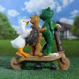 Садовая фигура из полистоуна «Зверюшки на самокате», 30×10.5×28 см
