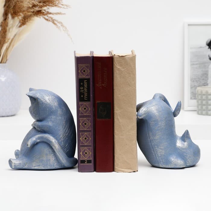 Держатель - подставка для книг «Два кота», набор 2 шт., 14 см