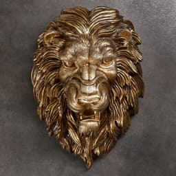 Настенный декор, панно «Голова льва», 23×35×52 см, под бронзу