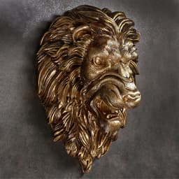 Настенный декор, панно «Голова льва», 23×35×52 см, под бронзу