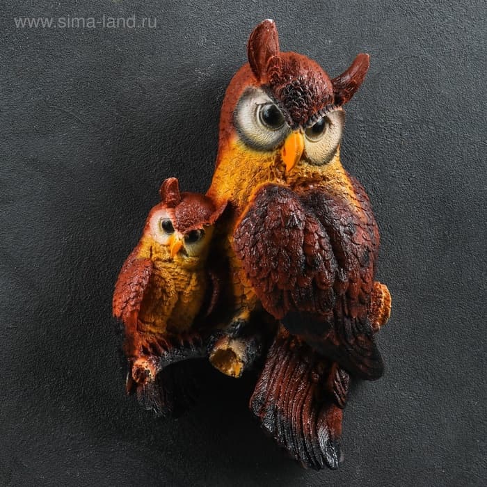 Садовая фигура из полистоуна «Две совы», подвесная, 31×20×8 см