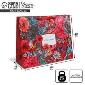 Пакет подарочный ламинированный, упаковка, «К Счастью», XL 49×40×19 см