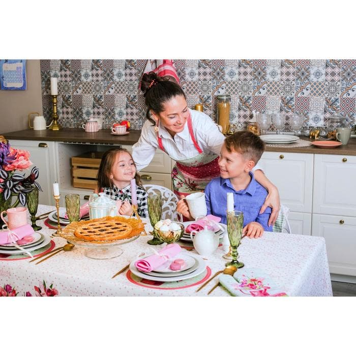 Скатерть «Этель» Тюльпаны 220×147 см, 100% хлопок, репс 210 г/м²