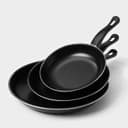 Набор сковородок «Жаклин», набор 3 шт.: 20/25/30×4 см, антипригарное покрытие, углеродистая сталь, чёрные