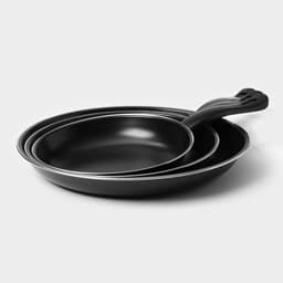 Набор сковородок «Жаклин», набор 3 шт.: 20/25/30×4 см, антипригарное покрытие, углеродистая сталь, чёрные