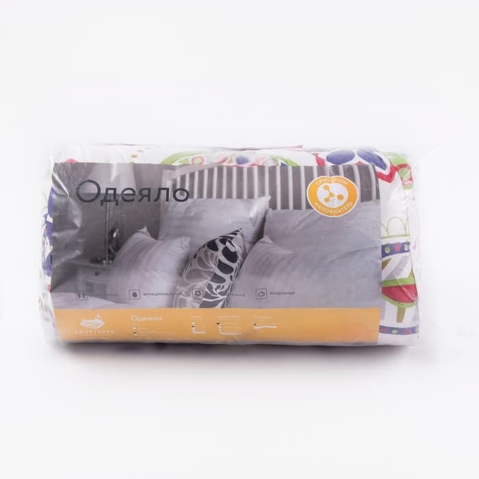 Одеяло 1.5 сп., всесезонное, 140×205 см, синтепон, МИКС