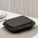 Ланч - бокс одноразовый, 24.7×20.6×3.5 см, 1 секция, полистирол, чёрный