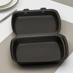 Ланч - бокс одноразовый, 24.7×20.6×3.5 см, 1 секция, полистирол, чёрный