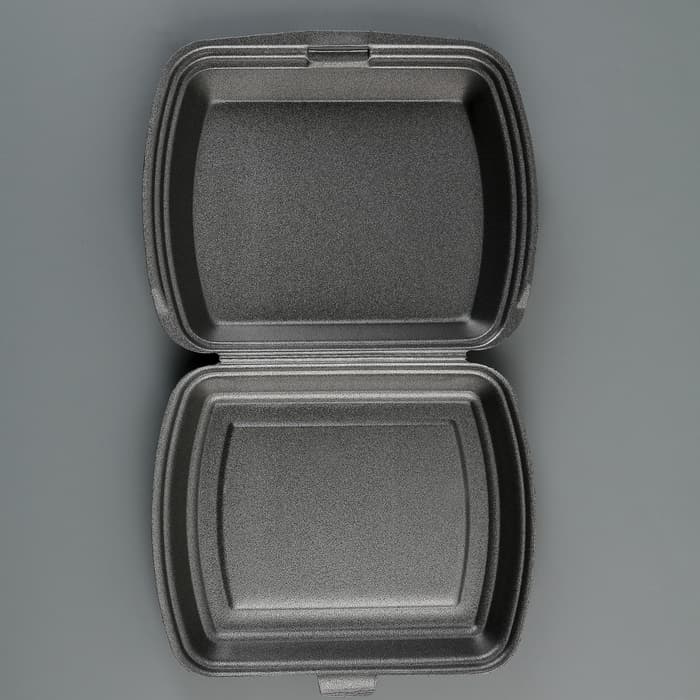 Ланч - бокс одноразовый, 24.7×20.6×3.5 см, 1 секция, полистирол, чёрный