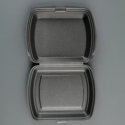 Ланч - бокс одноразовый, 24.7×20.6×3.5 см, 1 секция, полистирол, чёрный