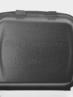 Ланч - бокс одноразовый, 24.7×20.6×3.5 см, 1 секция, полистирол, чёрный