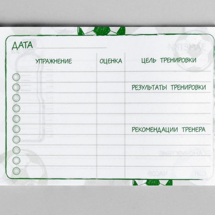 Дневник тренировок «Футбол», 48 листов, 15.3×12.4 см