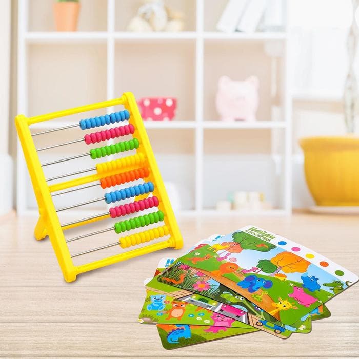 Настольная игра «Найди и посчитай», счёты, 10 заданий, 3+, МИКС