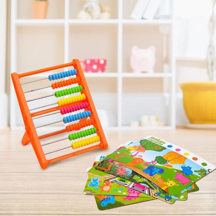 Настольная игра «Найди и посчитай», счёты, 10 заданий, 3+, МИКС
