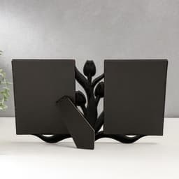 Фоторамка - коллаж на 2 фото 10×15 см «Тюльпаны», пластик, т. золото, 20×31 см