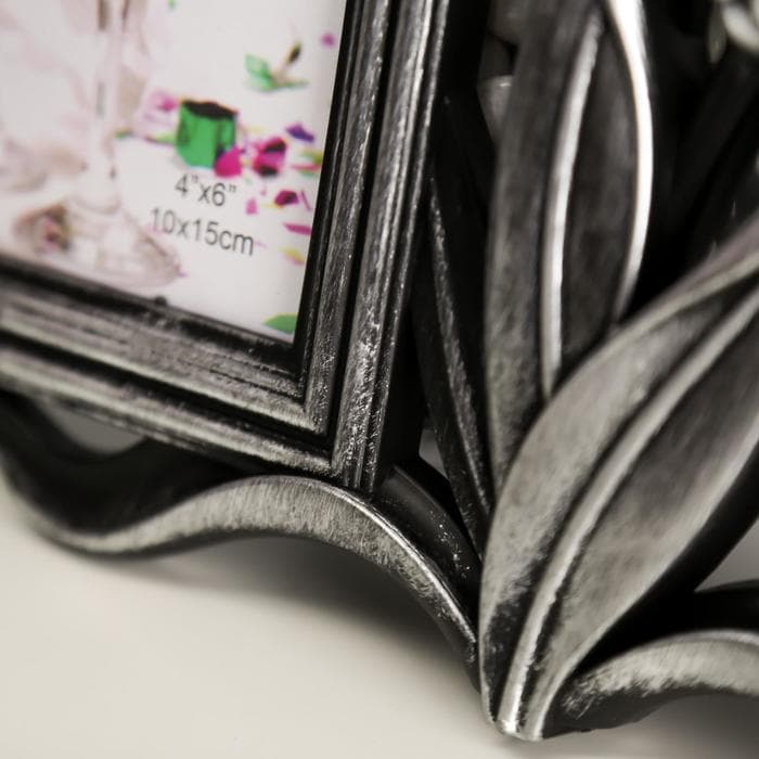 Фоторамка - коллаж на 2 фото 10×15 см «Тюльпаны», т. серебро, 20×31 см