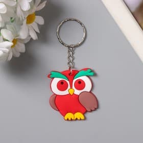 Брелок для ключей на кольце «Яркая сова», резина, 6×5 см