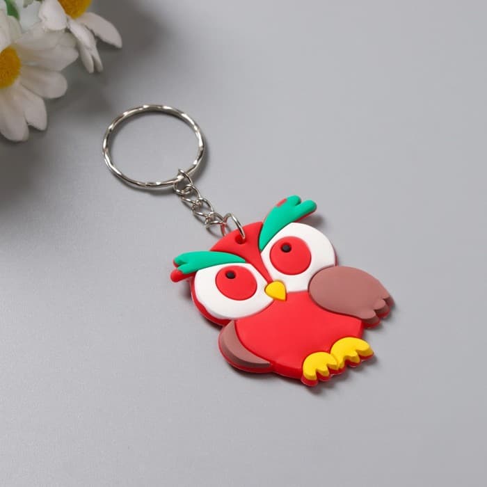 Брелок для ключей на кольце «Яркая сова», резина, 6×5 см