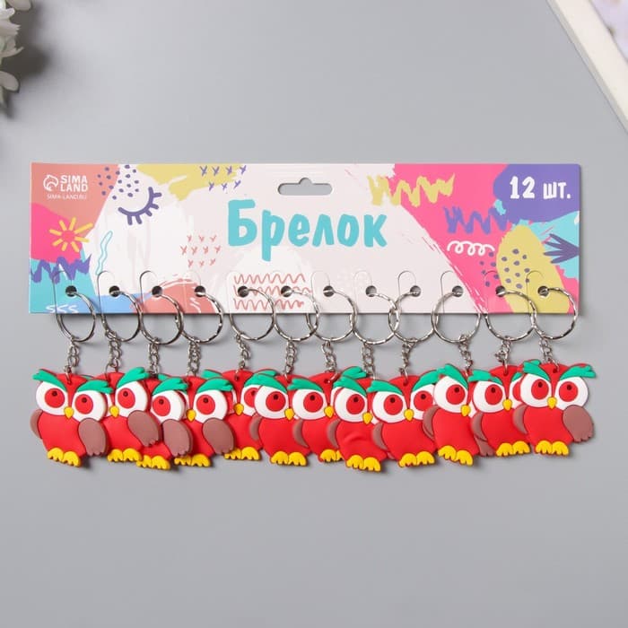 Брелок для ключей на кольце «Яркая сова», резина, 6×5 см