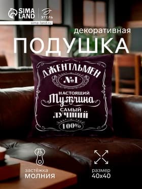 Подушка декоративная «Этель. Джентльмен», 40×40 см, велюр