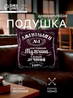 Подушка декоративная «Этель. Джентльмен», 40×40 см, велюр