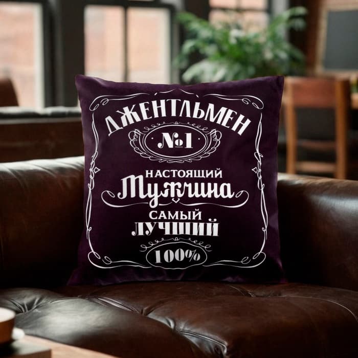 Подушка декоративная «Этель. Джентльмен», 40×40 см, велюр