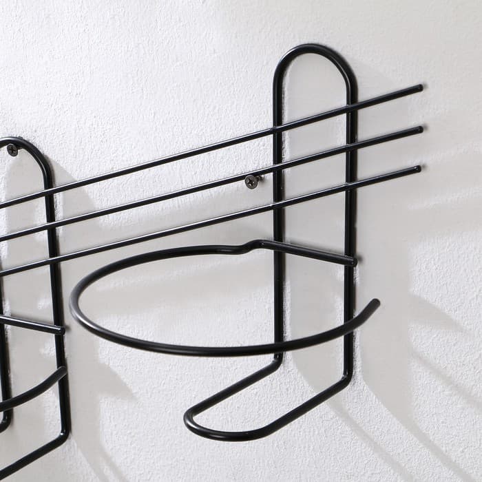 Подвес для кашпо, настенный, d=16 см, чёрный, «Косая-2»