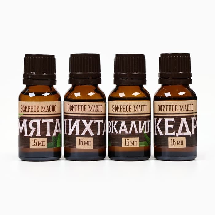 Набор 4 эфирных масла 15 мл «Главному банщику»