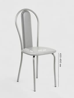 Стул для кухни «Клик Мебель. Венский Мягкий», искусственная кожа, цвет серебристый металлик/металлик