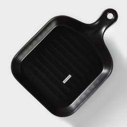 Блюдо из для подачи Magistro «Сковорода-гриль», 23×16×3 см, жаропрочная керамика, чёрное