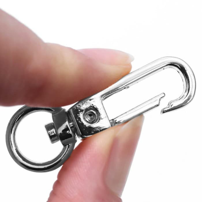 Карабин металлический, 45×16 мм / 10×2.2 мм, 5 шт., цвет серебряный