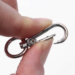 Карабин металлический, 45×15 мм / 10×2.2 мм, 5 шт., цвет серебряный