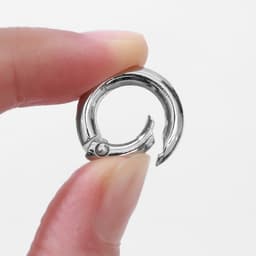 Кольцо-карабин, d=13/20 мм, толщина - 3.5 мм, 5 шт., цвет серебряный