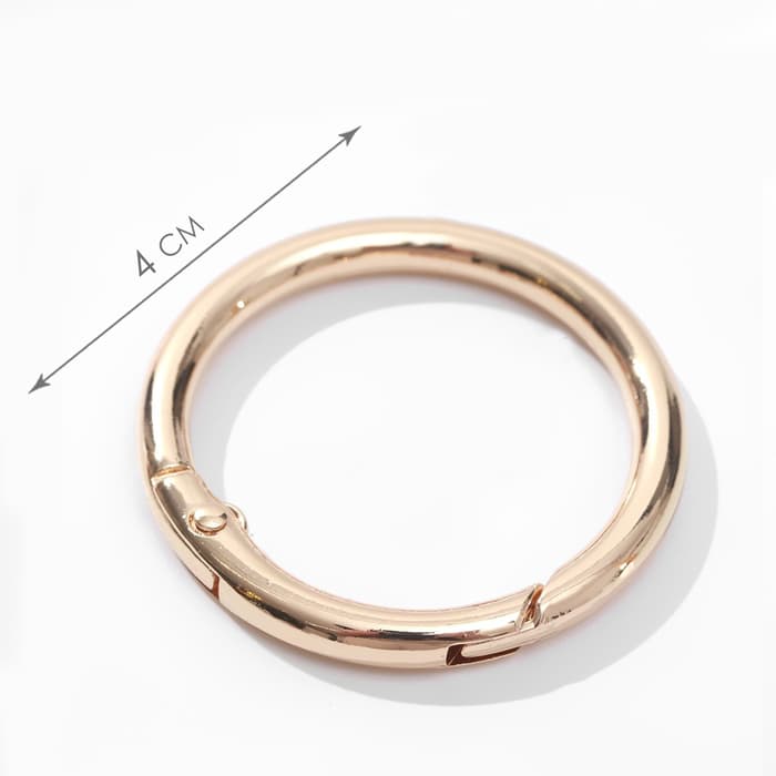 Кольцо-карабин, d=32/40 мм, толщина - 4 мм, 5 шт., цвет золотой