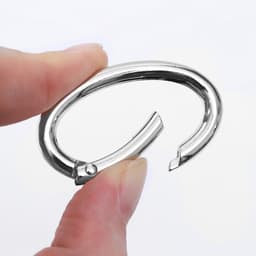 Овал-карабин, 4.8×2.9 см / 38×5 мм, 5 шт., цвет серебряный