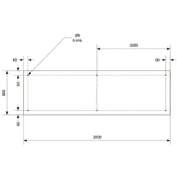 Кухонный фартук 2000х600 мм, закалённое стекло 4 мм, 6 отверстий под крепёж, цвет АРТ1836