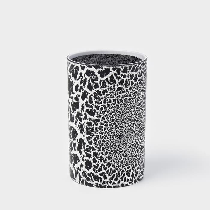 Подставка для ножей с наполнителем Доляна «Кракле», 14×9 см, чёрная