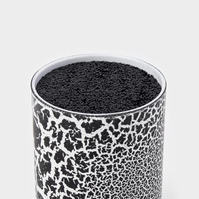 Подставка для ножей с наполнителем Доляна «Кракле», 14×9 см, чёрная