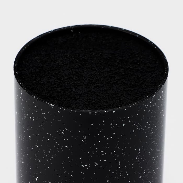 Подставка для ножей с наполнителем Доляна «Зефир», 11×18 см, чёрная