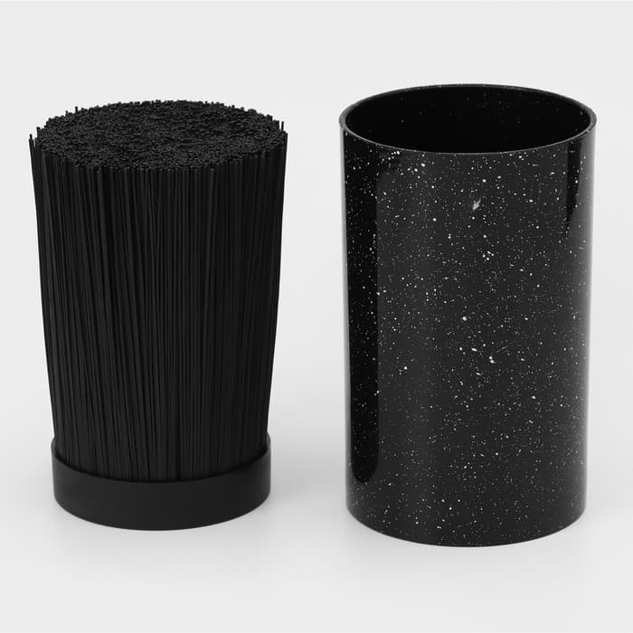 Подставка для ножей с наполнителем Доляна «Зефир», 11×18 см, чёрная