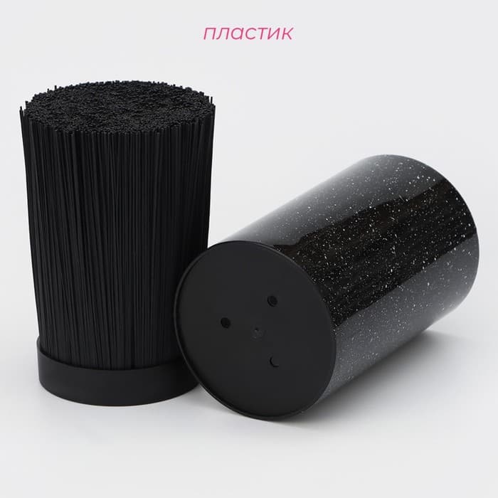 Подставка для ножей с наполнителем Доляна «Зефир», 11×18 см, чёрная